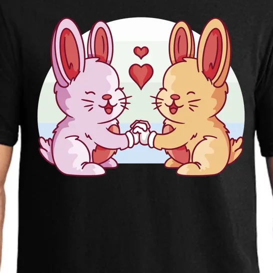 Rabbits In Love Cute Pajama Set