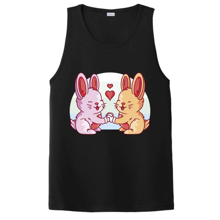 Rabbits In Love Cute Performance Tank