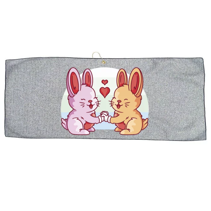 Rabbits In Love Cute Large Microfiber Waffle Golf Towel