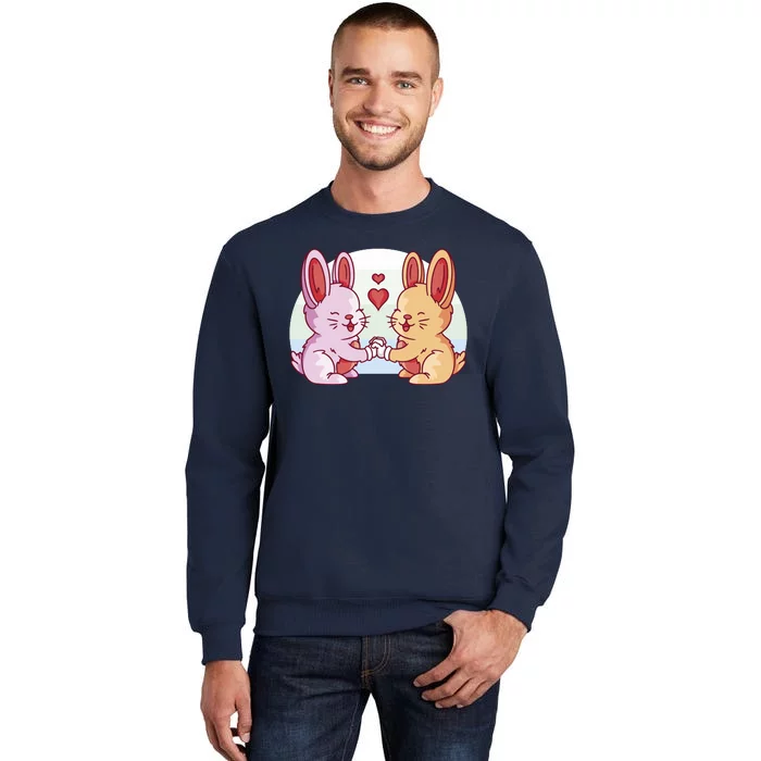 Rabbits In Love Cute Tall Sweatshirt