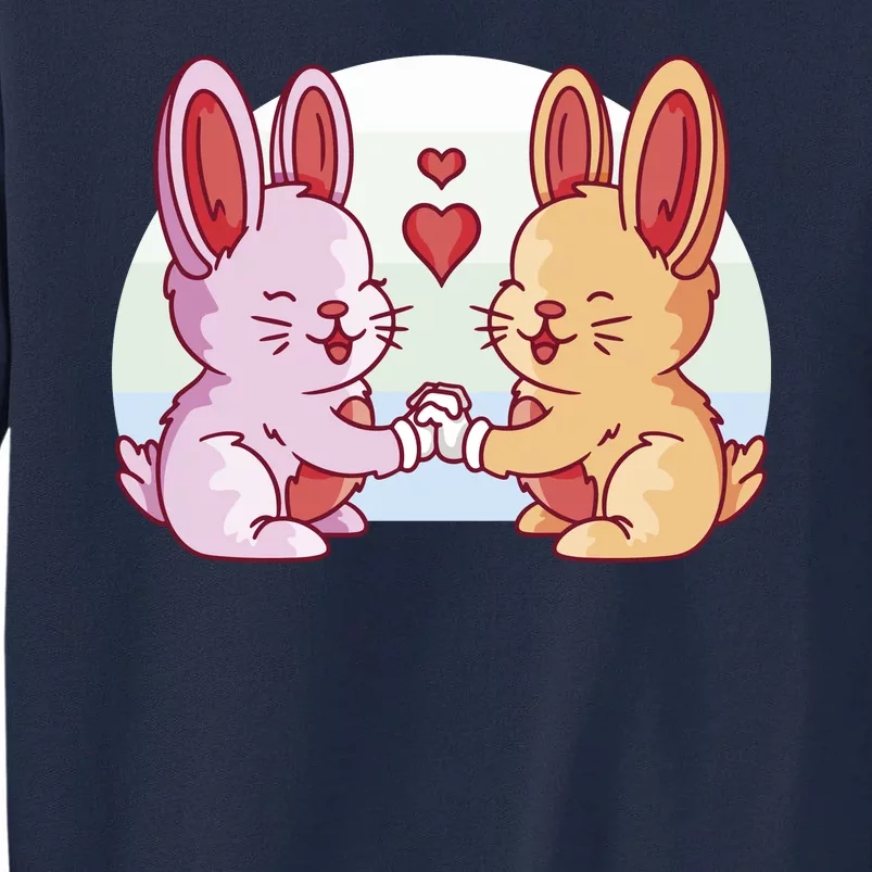 Rabbits In Love Cute Tall Sweatshirt