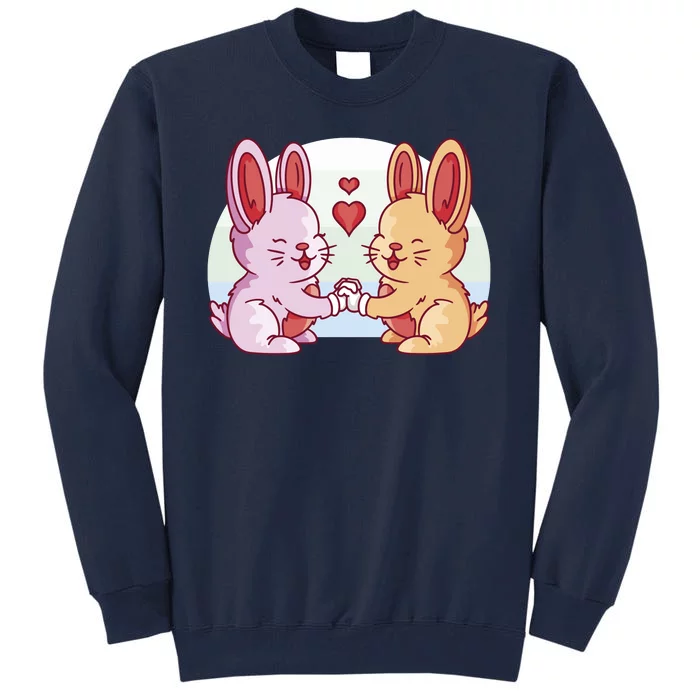 Rabbits In Love Cute Tall Sweatshirt