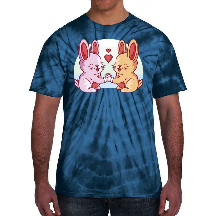 Rabbits In Love Cute Tie-Dye T-Shirt