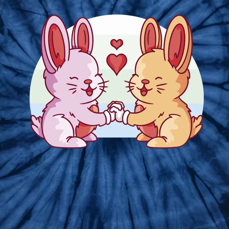 Rabbits In Love Cute Tie-Dye T-Shirt