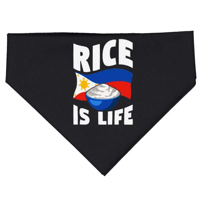 Rice Is Life Philippine Flag Rice Lover USA-Made Doggie Bandana