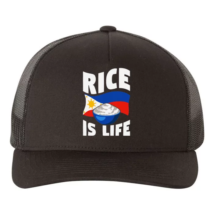 Rice Is Life Philippine Flag Rice Lover Yupoong Adult 5-Panel Trucker Hat