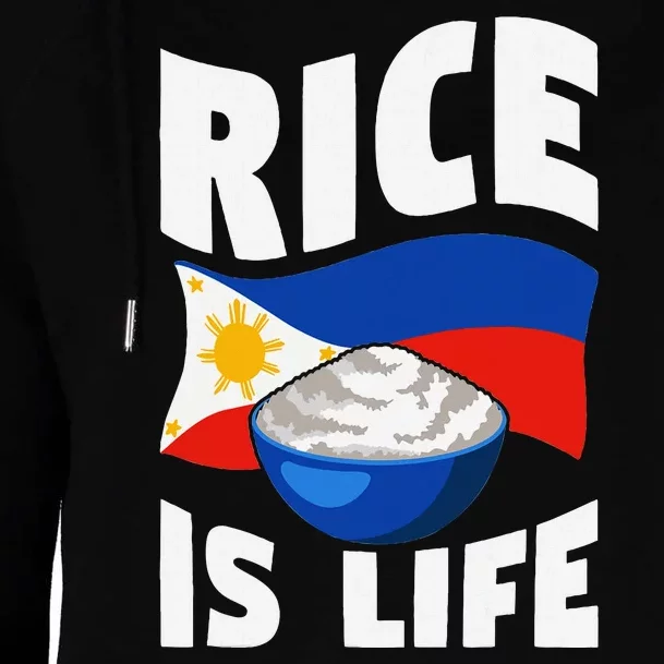 Rice Is Life Philippine Flag Rice Lover Womens Funnel Neck Pullover Hood