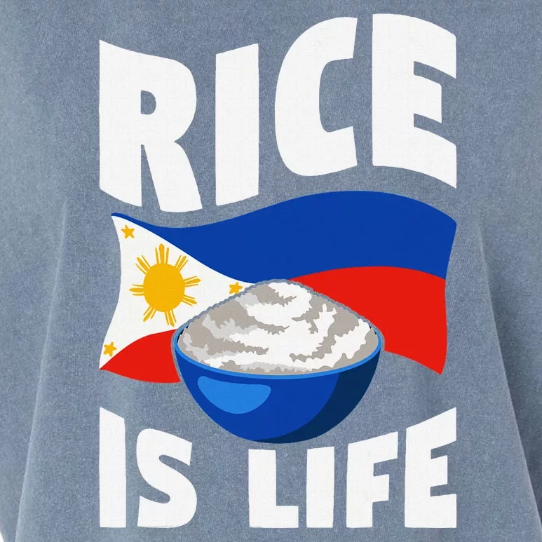 Rice Is Life Philippine Flag Rice Lover Garment-Dyed Women's Muscle Tee