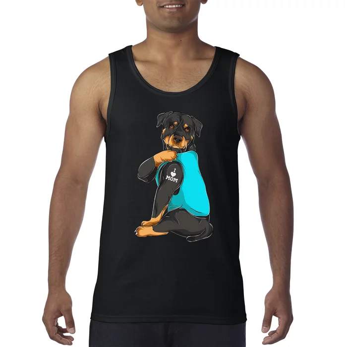 Rottweiler I Love Mom Tattoo Apparel Dog Mom Tank Top