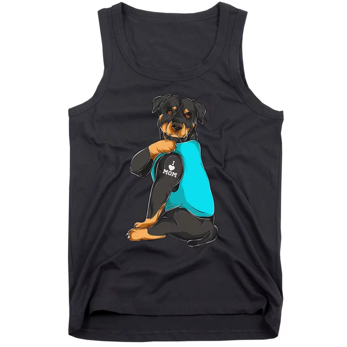 Rottweiler I Love Mom Tattoo Apparel Dog Mom Tank Top