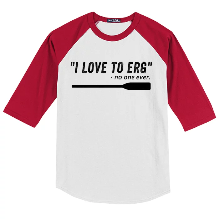 Rowing, | I Love To ERG, For Crew, Funny Rowing Kids Colorblock Raglan Jersey