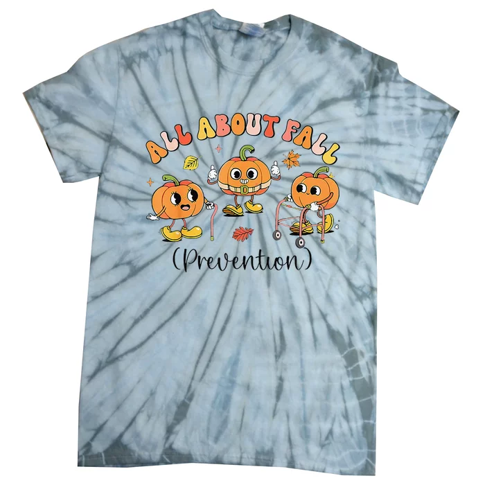 Retro I Love Fall Prevention Fall Occupational Therapy Ot Tie-Dye T-Shirt