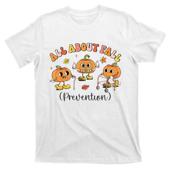 Retro I Love Fall Prevention Fall Occupational Therapy Ot T-Shirt