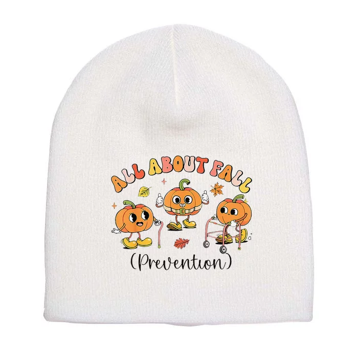 Retro I Love Fall Prevention Fall Occupational Therapy Ot Short Acrylic Beanie