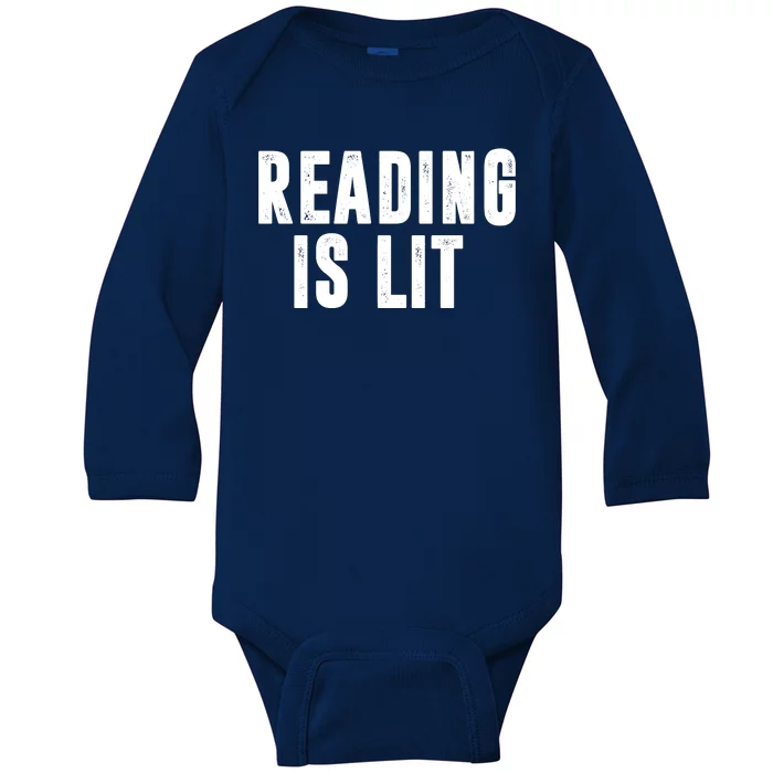 Reading Is Lit Baby Long Sleeve Bodysuit