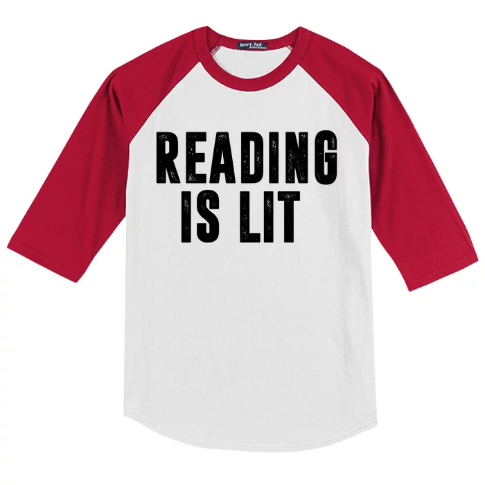 Reading Is Lit Kids Colorblock Raglan Jersey