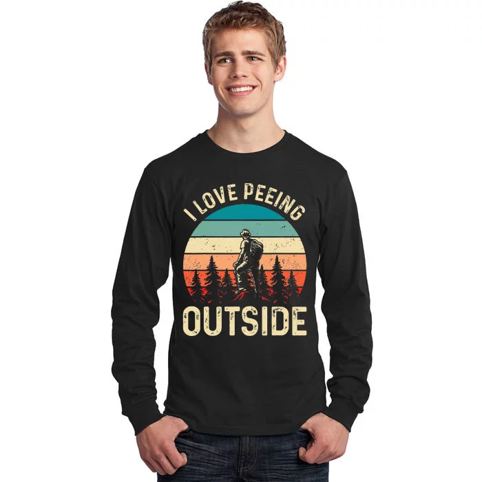 retro I love peeing outside Wilderness Glamping Nature Tall Long Sleeve T-Shirt