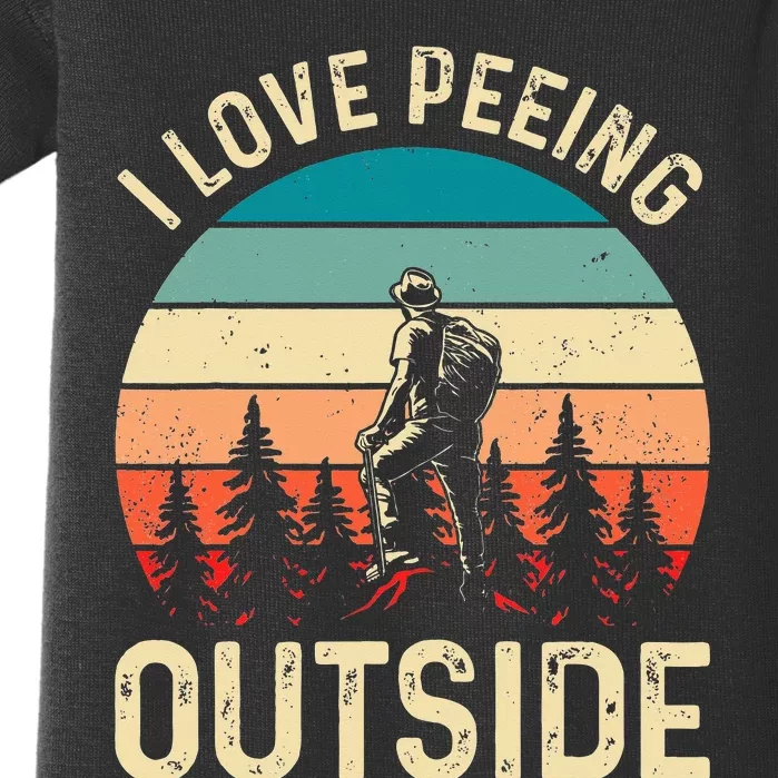 retro I love peeing outside Wilderness Glamping Nature Baby Bodysuit