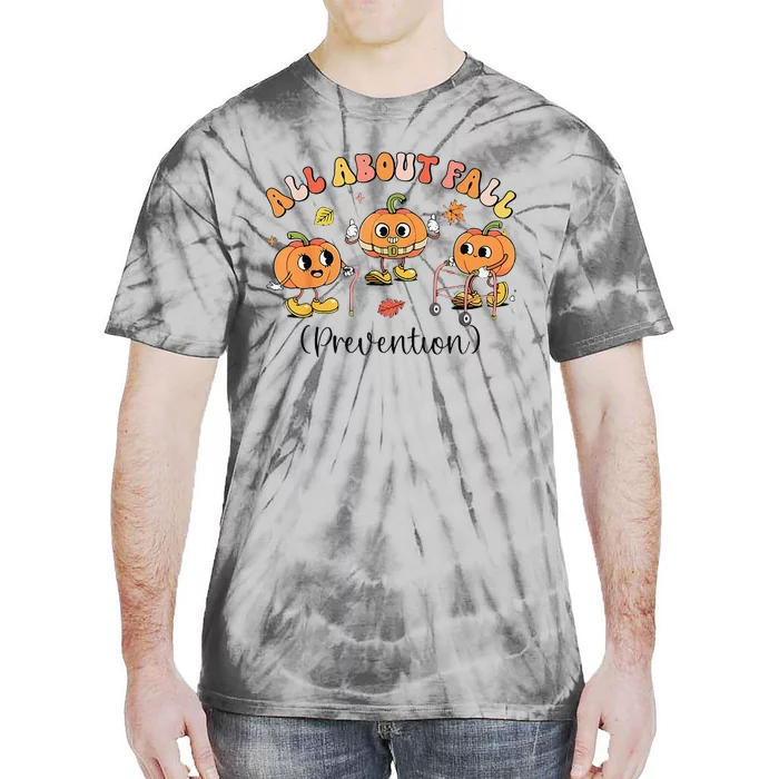 Retro I Love Fall Prevention Fall Occupational Therapy Ot Tie-Dye T-Shirt