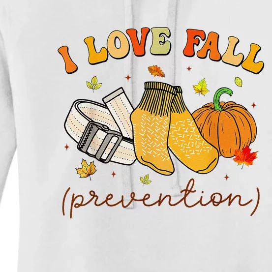 Retro I Love Fall Prevention Fall Physical Therapy Groovy Women's Pullover Hoodie