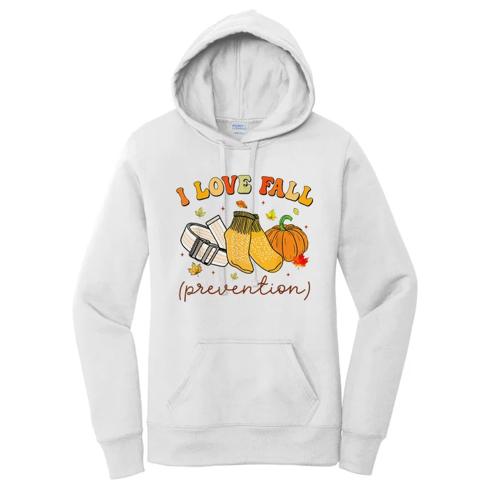 Retro I Love Fall Prevention Fall Physical Therapy Groovy Women's Pullover Hoodie