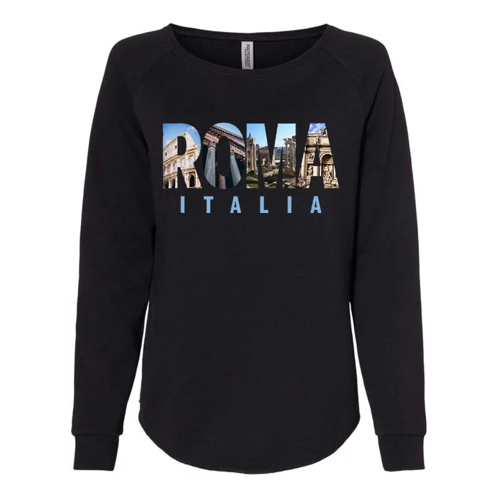 Rome Italy Landmarks Womens California Wash Sweatshirt