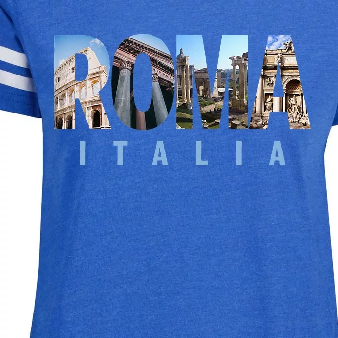 Rome Italy Landmarks Enza Ladies Jersey Football T-Shirt