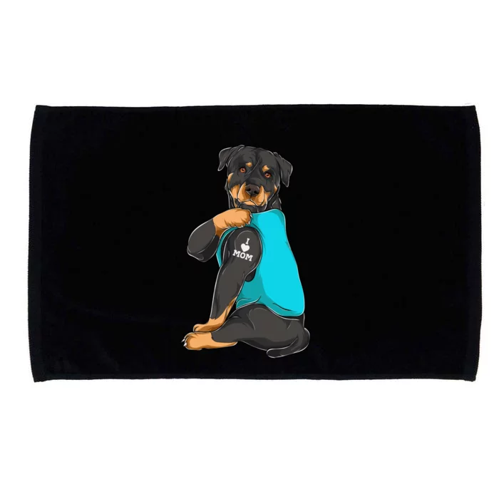 Rottweiler I Love Mom Tattoo Dog Mom Funny Gift Gift Microfiber Hand Towel