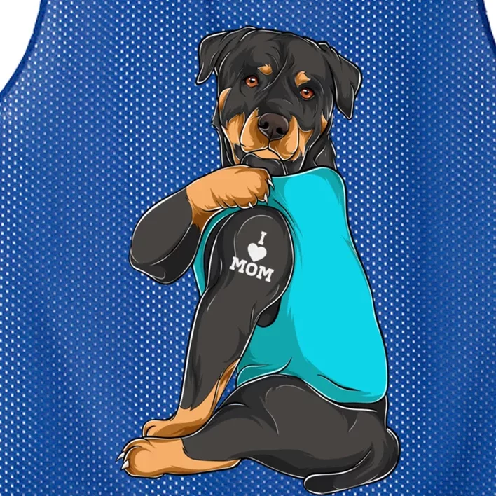 Rottweiler I Love Mom Tattoo Dog Mom Funny Gift Gift Mesh Reversible Basketball Jersey Tank