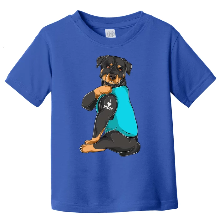 Rottweiler I Love Mom Tattoo Dog Mom Funny Gift Gift Toddler T-Shirt