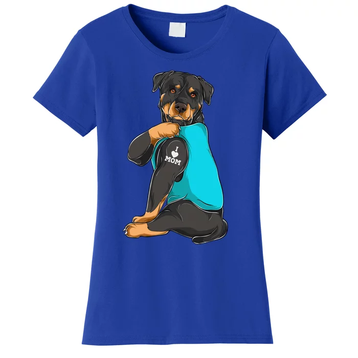 Rottweiler I Love Mom Tattoo Dog Mom Funny Gift Gift Women's T-Shirt