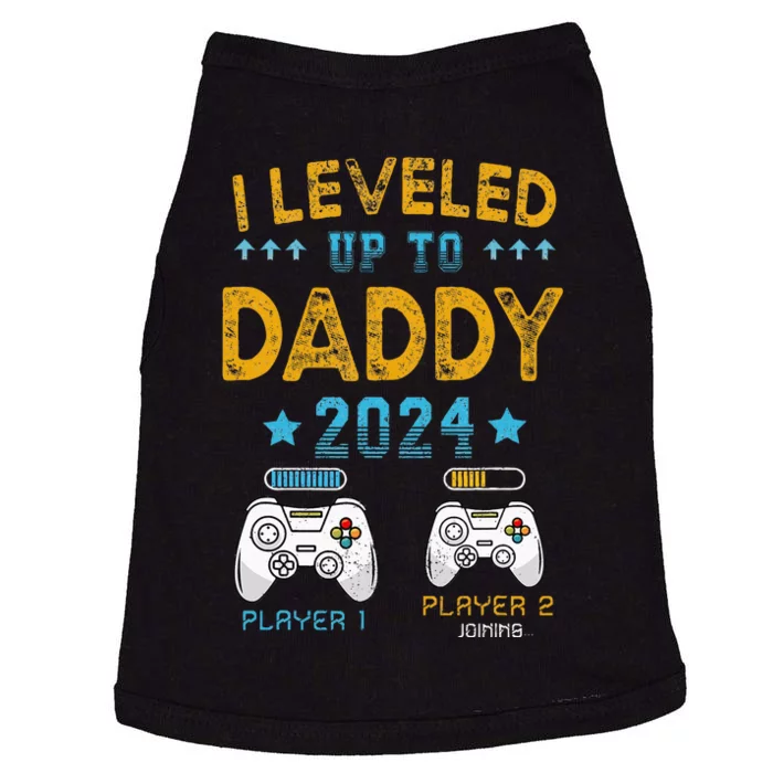 Retro I Leveled Up To Daddy 2024 First Time Dad Doggie Tank