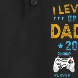 Retro I Leveled Up To Daddy 2024 First Time Dad Dry Zone Grid Performance Polo