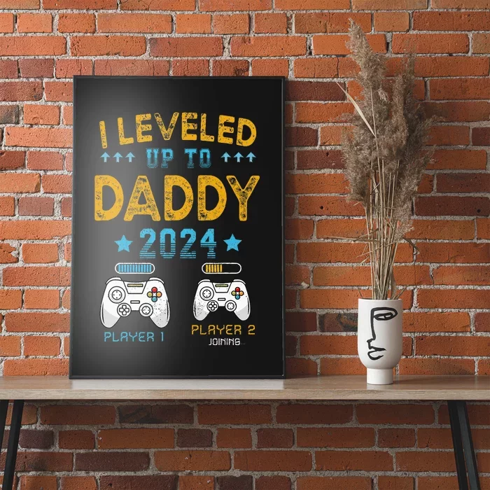 Retro I Leveled Up To Daddy 2024 First Time Dad Poster