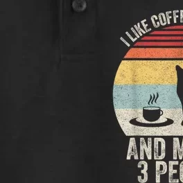 Retro I Like Coffee & My Cat And Maybe 3 People Coffee Cat Dry Zone Grid Performance Polo