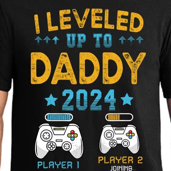 Retro I Leveled Up To Daddy 2024 First Time Dad Pajama Set