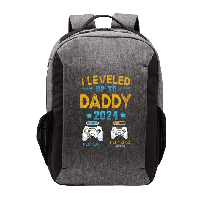 Retro I Leveled Up To Daddy 2024 First Time Dad Vector Backpack