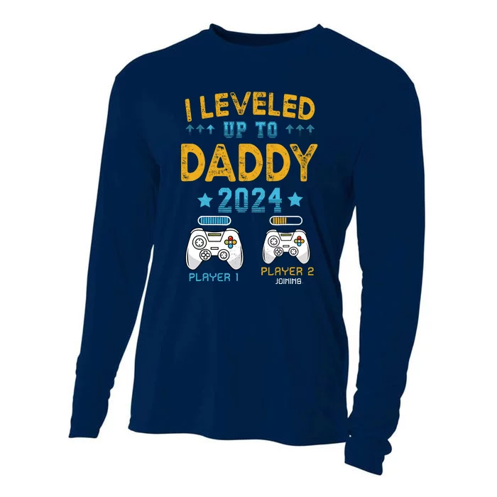 Retro I Leveled Up To Daddy 2024 First Time Dad Cooling Performance Long Sleeve Crew