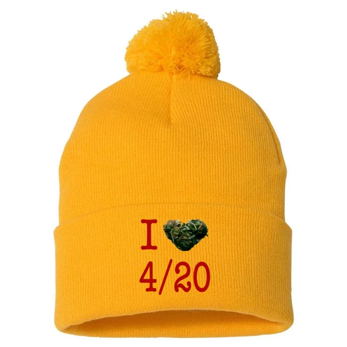 R.I.H.A.N.N.A I Love 420 Day Pom Pom 12in Knit Beanie