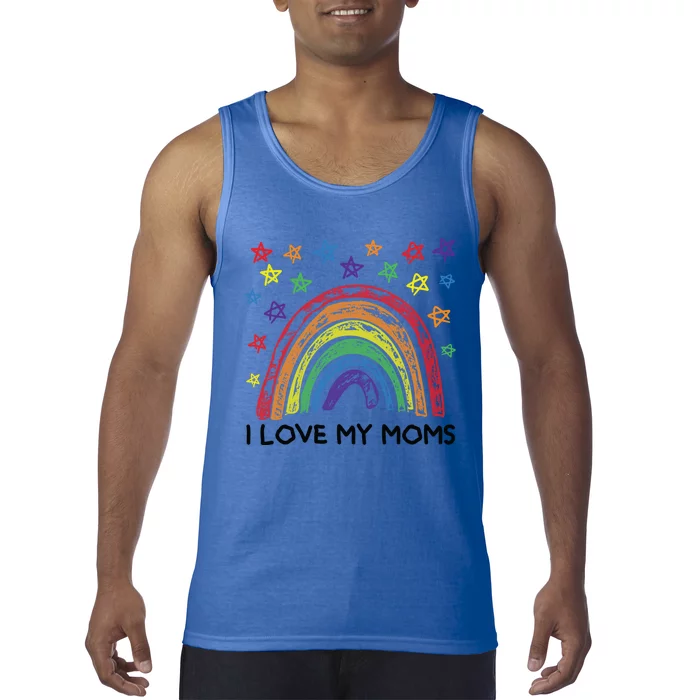 Rainbow I Love My Moms Family Two Mothers 2 Mommies Cute Gift Tank Top