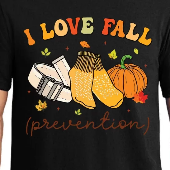 Retro I Love Fall Prevention Fall Physical Therapy Groovy Pajama Set