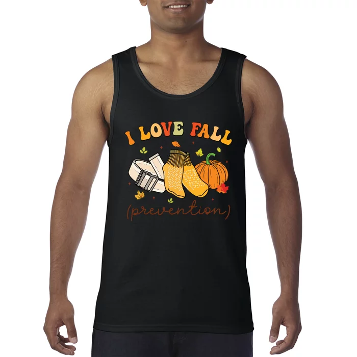 Retro I Love Fall Prevention Fall Physical Therapy Groovy Tank Top