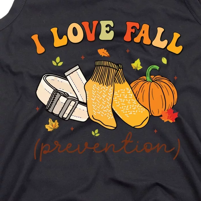 Retro I Love Fall Prevention Fall Physical Therapy Groovy Tank Top