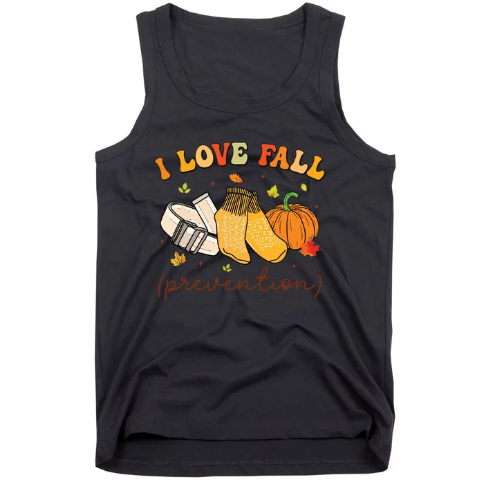 Retro I Love Fall Prevention Fall Physical Therapy Groovy Tank Top