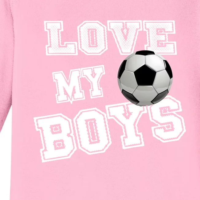 Retro I Love My Soccer Funny Gift For Momscool Giftfutbol Soccer Mom Cool Gift Baby Long Sleeve Bodysuit