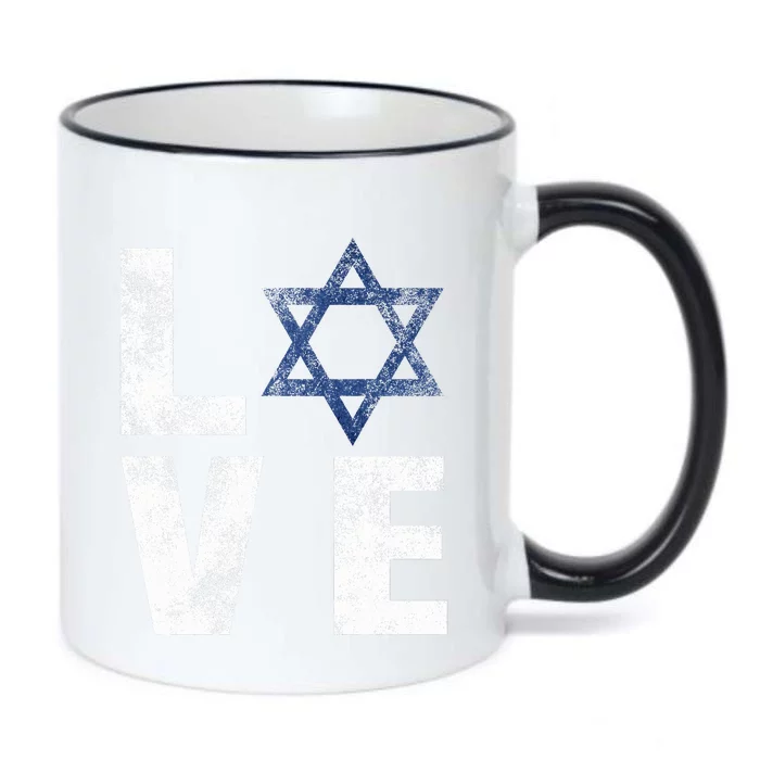 Retro I Love Israel Jewish Gifts Star of David Israeli Black Color Changing Mug