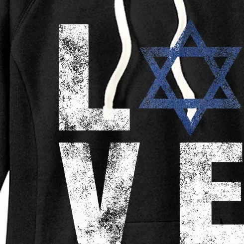 Retro I Love Israel Jewish Gifts Star of David Israeli Women's Fleece Hoodie