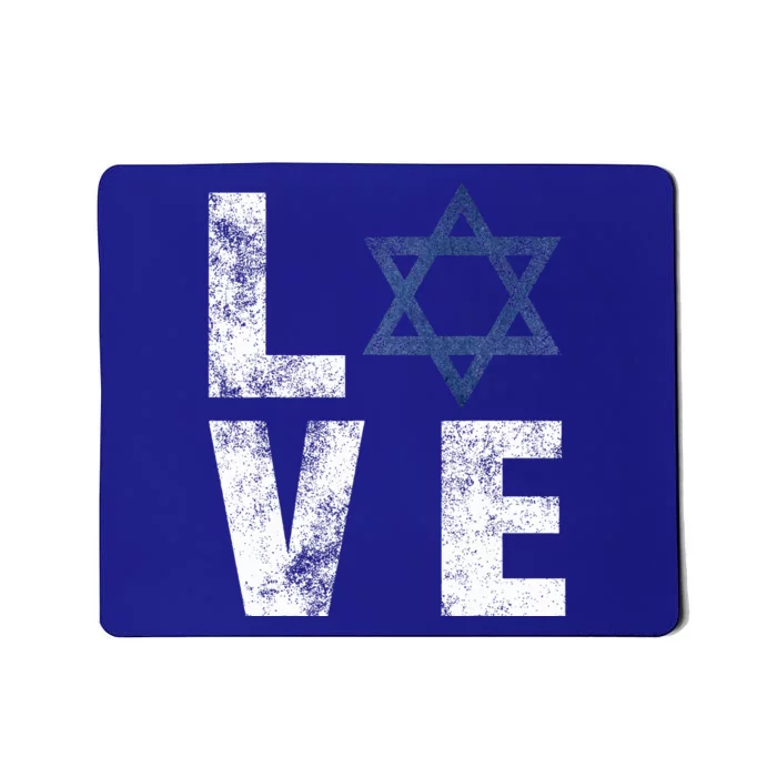 Retro I Love Israel Jewish Gifts Star of David Israeli Mousepad