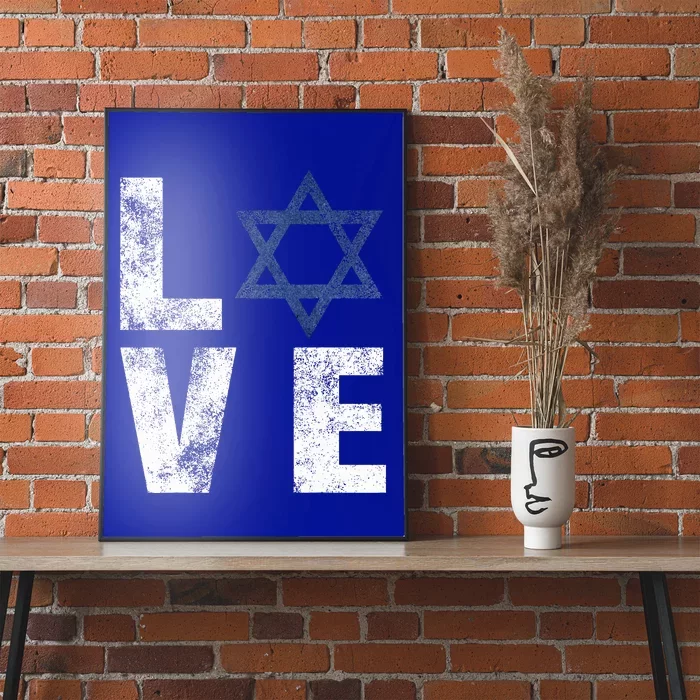 Retro I Love Israel Jewish Gifts Star of David Israeli Poster