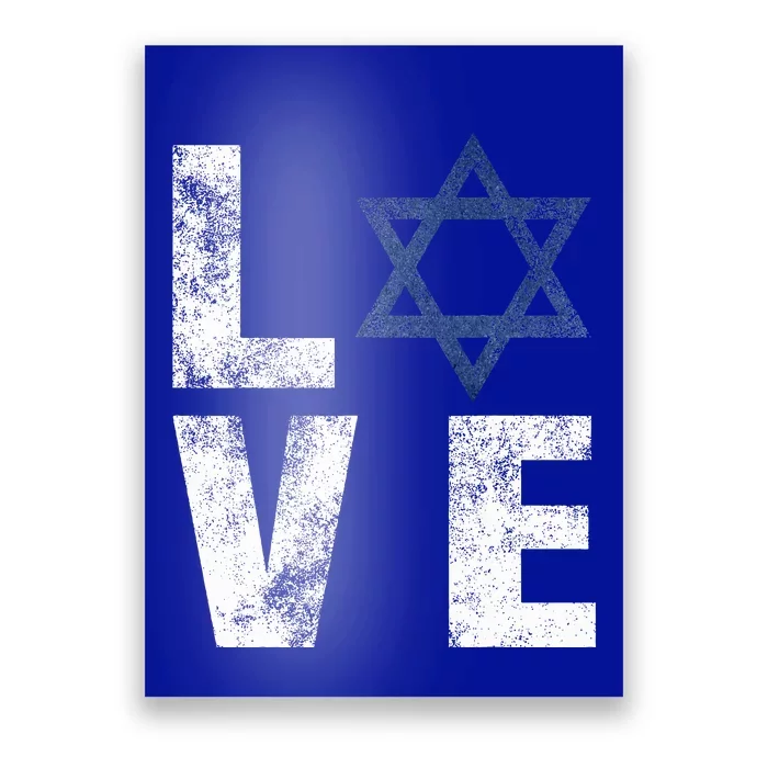 Retro I Love Israel Jewish Gifts Star of David Israeli Poster